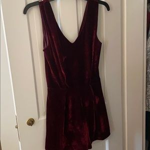 Burgundy Velvet Romper